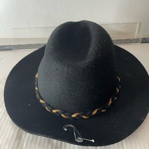 Apt. 9 Black Fedora with Gold Accent